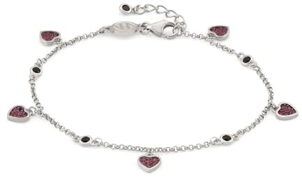 Nomination | Armbänder Damen Kollektion Sweetrock - Karabinerhaken Verschluss – 925er Sterlingsilber und Cubic Zirkonia mit Anhängern – Made in Italy - 16/19 cm (Herz Anhänger)