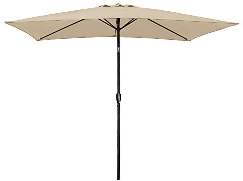 Happy Garden Parasol Droit HAPUNA rectangulaire 2x3m Beige avec manivelle. Parasol Droit inclinable.