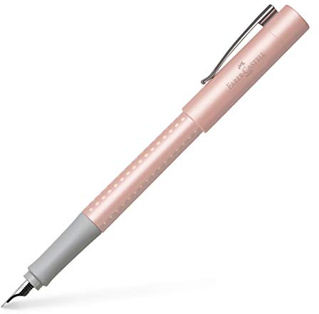 Faber-Castell 140965 - Füller Grip Pearl Edition, Feder B, rosé, 1 Stück