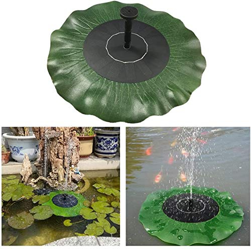 Aufun 1.4W Solar Springbrunnen,Solarpumpe Fontäne Lotusblatt Teichpumpe Brunnen für Garten, Vogel-Bad, Fisch-Behälter, Garten Springbrunnen Wasserspiel Dekoration