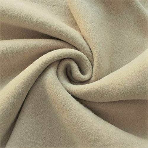 STOFFKONTOR Baumwolle Fleece Stoff - Öko-Tex Standard 100 - Meterware, beige - zum Nähen von Bekleidung, Decken, Dekoration, zum Basteln uvm.