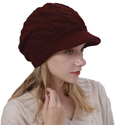 YAMEE Damen Winter Strickmütze Warm Baskenmütze Gerippte Kappe Wollmütze Hüte