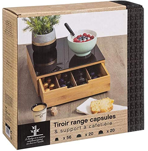 TOUS LES CADEAUX Tiroir Range Capsules de Café - en Bambou