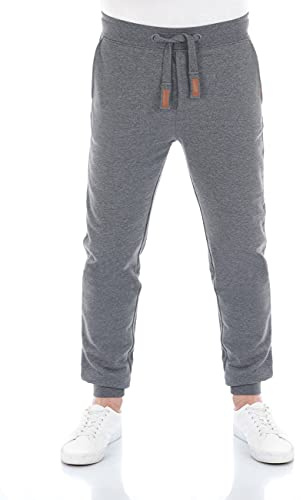 riverso Jogginghose Herren lang RIVSven Slim Fit Trainingshose Sporthose Trainingshose Freizeithose, Größe:4XL, Farbe:Grey Melange (23300)