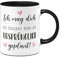 Tassenbrennerei Original - Tasse mit Spruch: Ich mag dich ein bisschen mehr als ursprünglich geplant! - Kaffeetasse als Geschenk Freundin, Freund (Schwarz)
