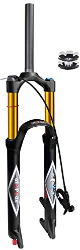 aiNPCde VTT Fourche Avant 26 Fourche Air Vélo 29 Pouces 140mm Voyager, FO01-RK21 1-1/8' Tube Droit/Conique XC Vélo de Montagne Fourche Suspension Velo pour 1.5-2.45' Pneus, 27.5 inch