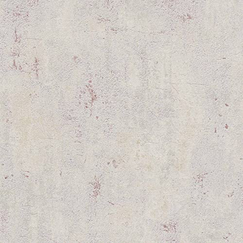Tapete Betonoptik Vlies Tapete in Betonoptik Grau Tapete für Diele/Flur Kinderzimmer | Beige / Crème Grau | 10,05 x 0,53 m
