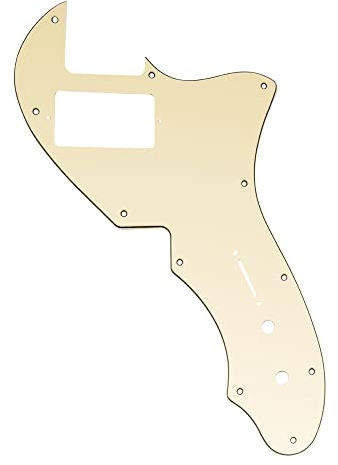 Musiclily Pro 11 Löcher Single H Gitarren Schlagbrett Pickguard für USA Fender 69 Tele Thinline Style E-Gitarre, 3-lagig Cream