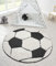 the carpet Lou Weicher Kuscheliger Kinderteppich, Weicher Kuschel-Flor, Pflegeleicht, Farbecht, Fussball Motiv, Schwarz-Creme, 80 cm Rund
