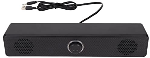 ciciglow 350T Computer Soundbar Speaker, 3.5mm Input USB Powered Wired Computer Soundbar with Volume Control for Desktop PC Laptop Tablet