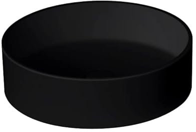 StoneArt Waschbecken Mineralguss Aufsatzwaschbecken Waschtisch Handwaschbecken Waschschale für Bad und GÄSTE WC LC112 45x45cm schwarz matt