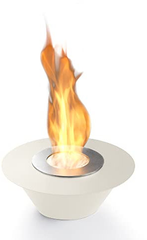 AARON HOME Porto Ethanol Kamin, Tischkamin, Tischfeuer, Edelstahl, 28cm Durchmesser (Weiß)