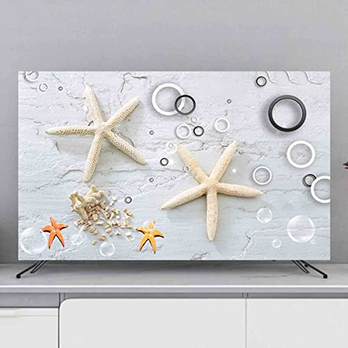 TV Cover Dust Cover, TV Dust Cloth Cover Abstract Landscape Printed Design, for LED, LCD, OLED Smart TV, 32-85 Inch (STYLE-C, 32-80X50CM)