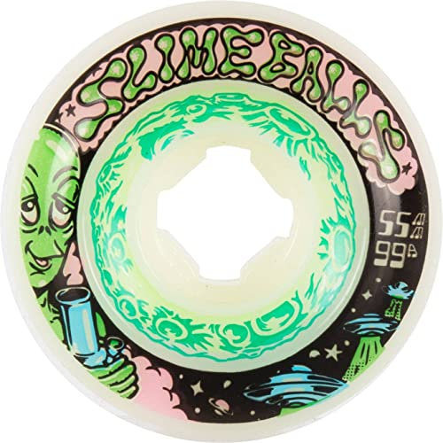Slime Balls Skateboard-Rollen, 99a, Weiß, 55 mm