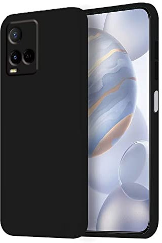 HONLEN Hülle für vivo Y21 / vivo Y21s / vivo Y33s 4G Schutzhülle Case, (6.51 Inches) Liquid TPU Silicone Handyhülle mit Fallschutz Silikon Cover Schwarz