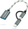 AIYEEN 2-in-1 USB C/Micro to USB Adapter, USB C to USB 3.0, USB to Android OTG Adapter Cable Compatible with MacBook Pro Android Google Samsung and More, Twist Gray