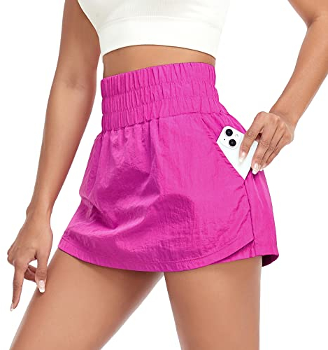 VUTRU Damen High Waist Tenniskleid Golf Mini Tennisröcke Sommer Sport Running Shorts Front Skirts Back Hosen pink xs