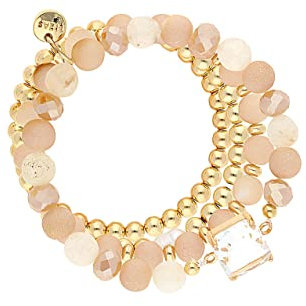 Lizas Schmuckarmband beige Armband Perlenarmband verschiedene Modelle (vierreihig)