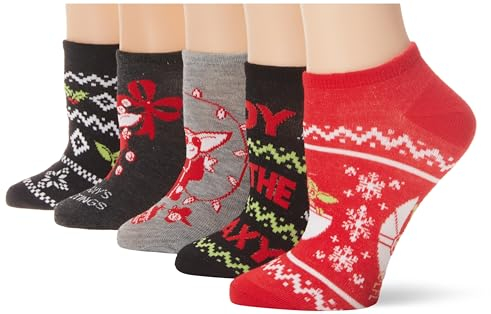 STAR WARS The Mandalorian Holiday Damen-Socken, 5er-Pack, keine Show, Schwarz sortiert, 42-44.5 EU