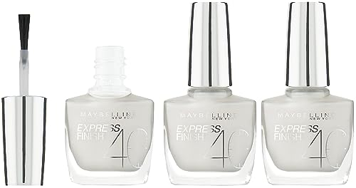 Maybelline Express Finish Nagellack No 15 Dream White Schnelltrocknend In 40 Sekunden, 3er Pack (3 x 10ml)