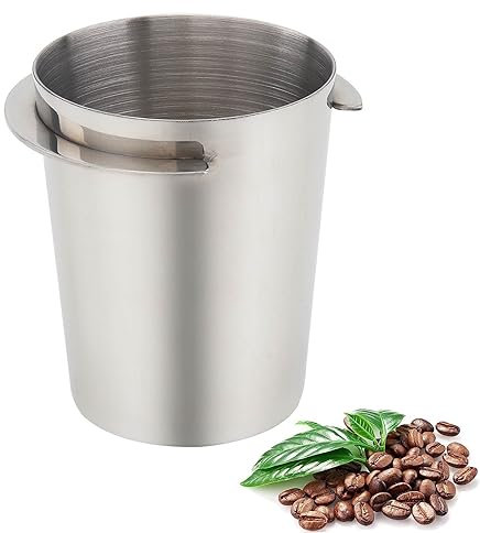 Coffee Dosing Cup 54mm, Stainless Steel Espresso Coffee Dosing Cup Espresso Coffee Machine Accessories, Coffee Powder Feeder Part Coffee Grinder Powder Cup Compatible with 54mm Portafilter