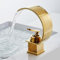 Waschtischarmatur Moderne Badezimmer Mischbatterie Schwarz Gold Waschbecken Wasserhahn Einhandmischer Heißer und Kalter Wasserfall Wasserhahn (Gold)