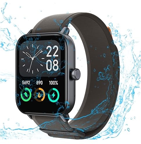 Smartwatch Herren Damen IP68 Wasserdicht Fitnessuhr Sportuhr Bluetooth-Anrufe Smart Furniture mit Herzfrequenz-Schlafmonitor 7 Tage Lange Akkulaufze Itmehrfach Sportmodi für IOS Android Schwarz -