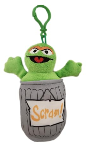 Sesam Strasse Plüsch Schlüßelanhänger Kuscheltier Plüschtier Sesame Street Plush Bagclip zur Auswahl 8 Charaktere 17-20cm (Oscar)