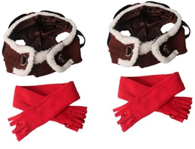 YARNOW 2stücke Pet Cat Costume Lustige Pilotmütze Für Katzen Winddicht Warm Und Verstellbar Für Cosplay-Partys Und Fotoshootings