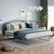 Schlafsofa 90(180)x200cm, 2-in-1 Tagesbett Kinderbett Funktionsbett Sofabett, Ausziehbett Einzel und Doppelbett, Jugendbett Gästebett für Wohnzimmer Schlafzimmer, Metallrahmen, Schwarz, Ohne Matratze