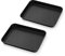 2 Pieces Nonstick Mini Oven Tray, Homikit Carbon Steel Cookie Sheet Baking Pan for Roasting Serving Cooking, 23.7x17.7x2.5cm, Non-Toxic & Sturdy, Smooth Edges & Easy Clean, Black