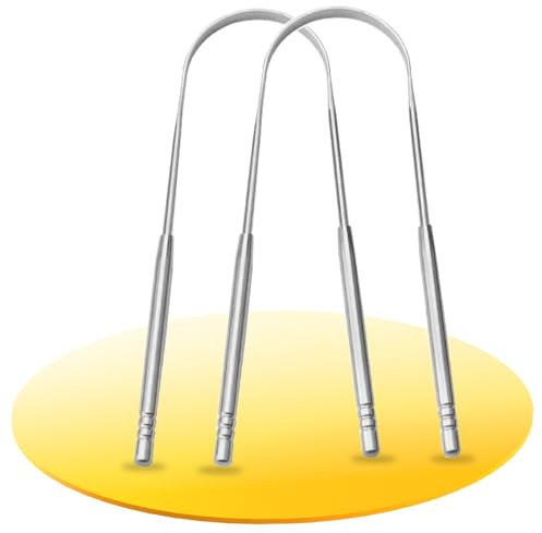 Dimiff Zungenreiniger Aus Edelstahl und Kupfer, Ayurveda Mundhygiene, Tongue Scraper Cleaner für Frischen Atem und Verbesserte Mundgesundheit, 2er-Pack.