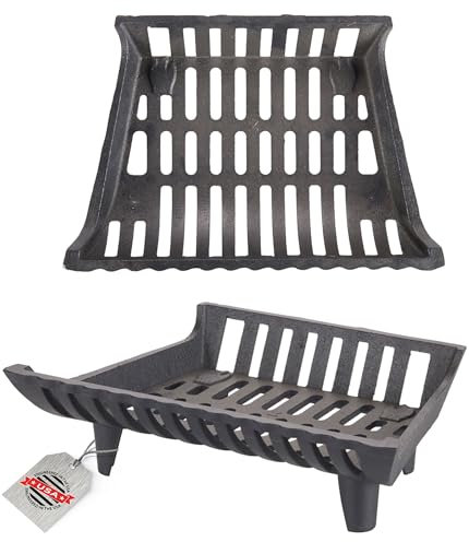 Flame Genie Heavy-Duty Cast Iron Fireplace Grate, 2 Clearance, Black, 17