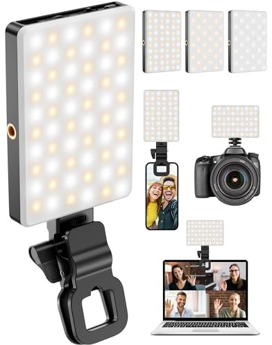 STLIAN Phone Light for Selfie:Cri96+ Pro Lighting for iPhone/Camera – 120 Led, 3000mAh Battery & 4 Modes for You Tube, TikTok, Product Filming