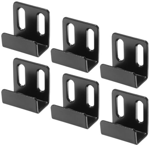 sourcing map 6Pcs Mounting Bracket, 35x36mm Stainless Steel Tile Display Wall Hanger, Wall Mounted Hook Fastener Bracket for Mirrors Picture Frames, Black