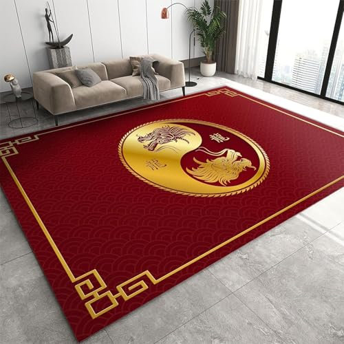 Salon pour Enfantsmodèle De Style Chinois 3D Motif Tapis Salon Chambre Chambre Chevet Lit Avant Table Basse Hanging Panier Computer Carpet Chair, 80 X 120 Cm / 31.5 X 47.2 -1Y1Q6V9