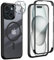 Leedia Cover 360 Gradi Compatibile con Magsafe iPhone 15, dello Schermo Protezioni Incorporata + 2 Protezioni per Fotocamera, Custodia Completo Trasparente Protettiva per iPhone 15, 6.1 Nero