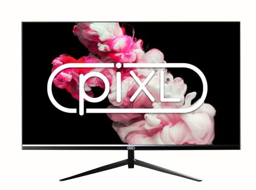 piXL Frameless Monitor, Widescreen IPS LCD Panel, 5ms Response Time, 75Hz Refresh Rate, Full HD 1920 x 1080, VGA, HDMI, Internal PSU, 16.7 Million Colour Support, Black Finish (27, Inches)