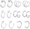 Lot de 12 faux piercings de nez - Anneau de nez fin - Anneau de nez - Anneau de nez - Anneau de nez en acier inoxydable - Anneaux de nez - Anneau de septum - Pour homme et femme (6 styles)