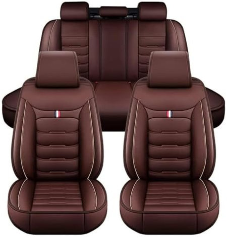ZARUXCHA Auto Sitzbezüge für Mercede Benz W203 W204 W205 W211 W212 W213 W124, Leder Autositzbezüge Sets, 5 Sitzer Schonbezüge Sitzschoner Vorne Hinten Wasserdicht Sitzauflage Accessories(E(Coffee))