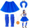 Dreamtop Krümelmonster Kostüm Damen Cookie Haarreif Krümelmonster Haarreif Tutu Rock Halskette Bein Stulpen Krümelmonster Kostüm Accessories für Karneval Fasching Halloween Cosplay