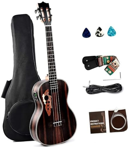 ukulele erwachsene Gitarre Karamell Ebenholz Alto Ukulele 30 Zoll Holz LCD Farbdisplay Elektrische Ukulele Kit Anfänger Gitarre Starter Kit