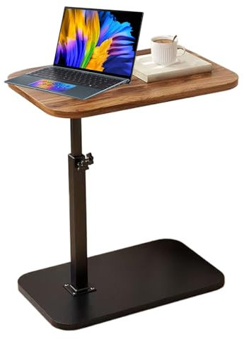 Gcerfby C Tisch, Couchtisch, drehbarer Beistelltisch, mit 360° drehbarem Design, platzsparende und stabile Konstruktionen, 40 x 30 cm, Schwarz/, für Wohnzimmer, Schlafzimmer