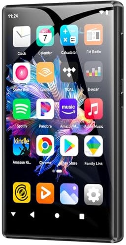 SWOFY Lettore MP3 con touch screen da 96 GB, 5 pollici, Bluetooth 5.0, 2500 mAh, Dual Band WiFi Android 13.0, suono Hi-Fi, preinstallato Spotify & Amazon Music Lettore e-book (nero)