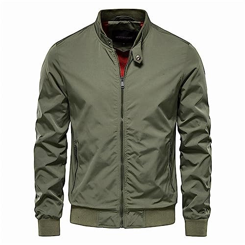 Giubbotto Uomo Primavera, Bomber Primaverile Uomo, Giacca a Vento da Bomber Leggera, Casual, Elegante, con Cerniera E Tasche Giacca Mezza Stagione Giubbotto Cort Outdoor Quotidiana Stile Casual