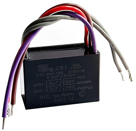 C61 Ceiling Fan Capacitor C61 4.5uF+5uF+6uF 5 Wire 250VAC