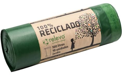 RELEVO Bin Liners 100% Recycled 100 L Pack of 10 Pack of 6