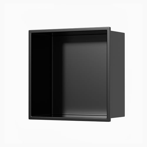 32 cm großes Duschregal aus Edelstahl, moderne Wandaufbewahrung, keine Fliesen erforderlich, stilvolles Gold- und Schwarz-Finish für das Badezimmer