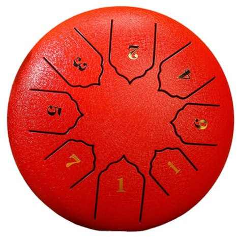 Osmond 6-Inch 8-Tone Sound Rain Drum Outdoor Rain Drum Percussion Instrument Yoga Meditation Exclusive Red