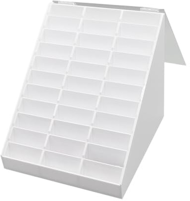 SHERCHPRY Acrylic Nail Sample Display Box with 30 Colour Tips White Nail Tip Storage Case for Manicure Display and Personal Use